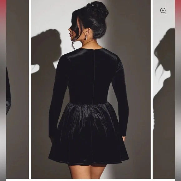 Oh Polly Elegant Black Long Sleeve Dress - Picture 3 of 9